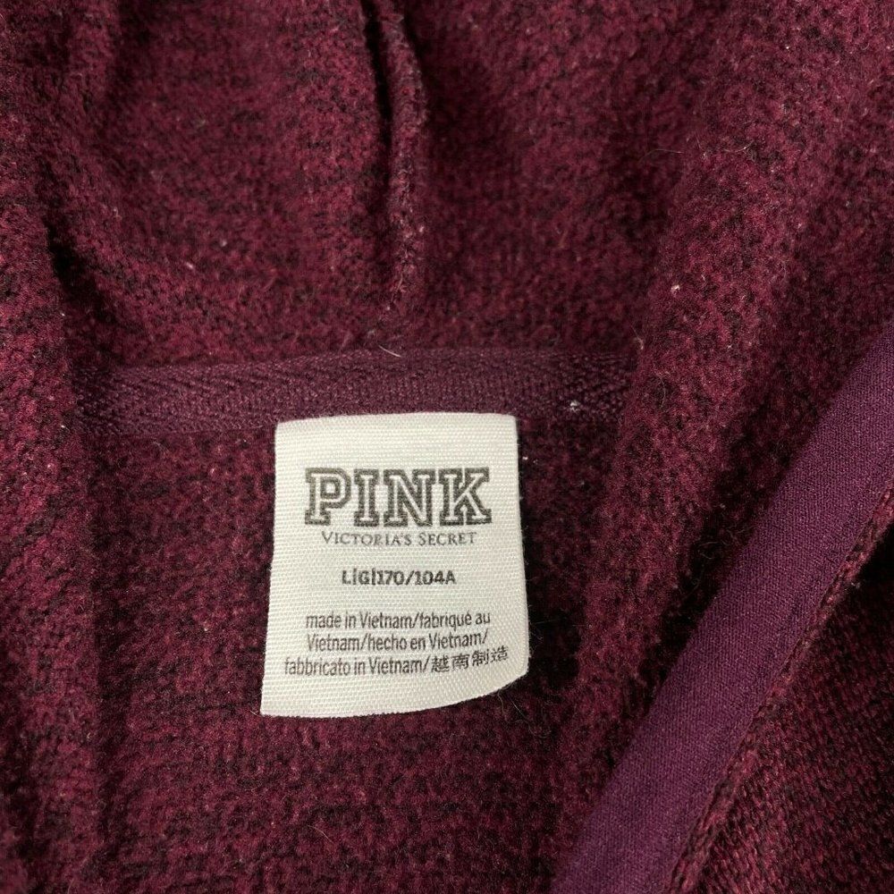 Victoria’s Secret PINK Sweater Knit Zip Jacket Maroon - Picture 4 of 6